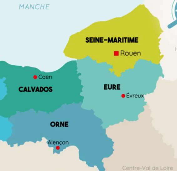 Zone d'intervention Normandie Débouche — Seine-Maritime, Eure, Calvados et Orne